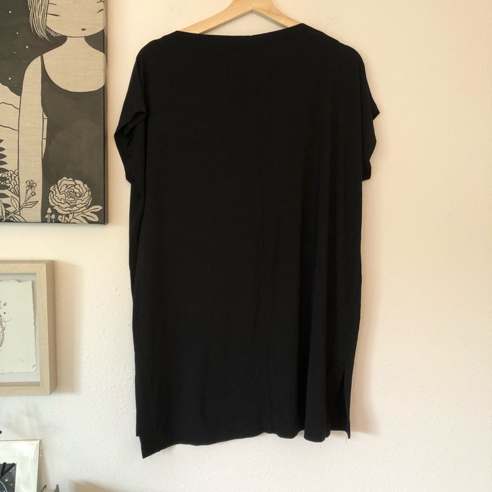Vince Black Oversized Tee/Tunic, Sz S - Picture 3 of 8